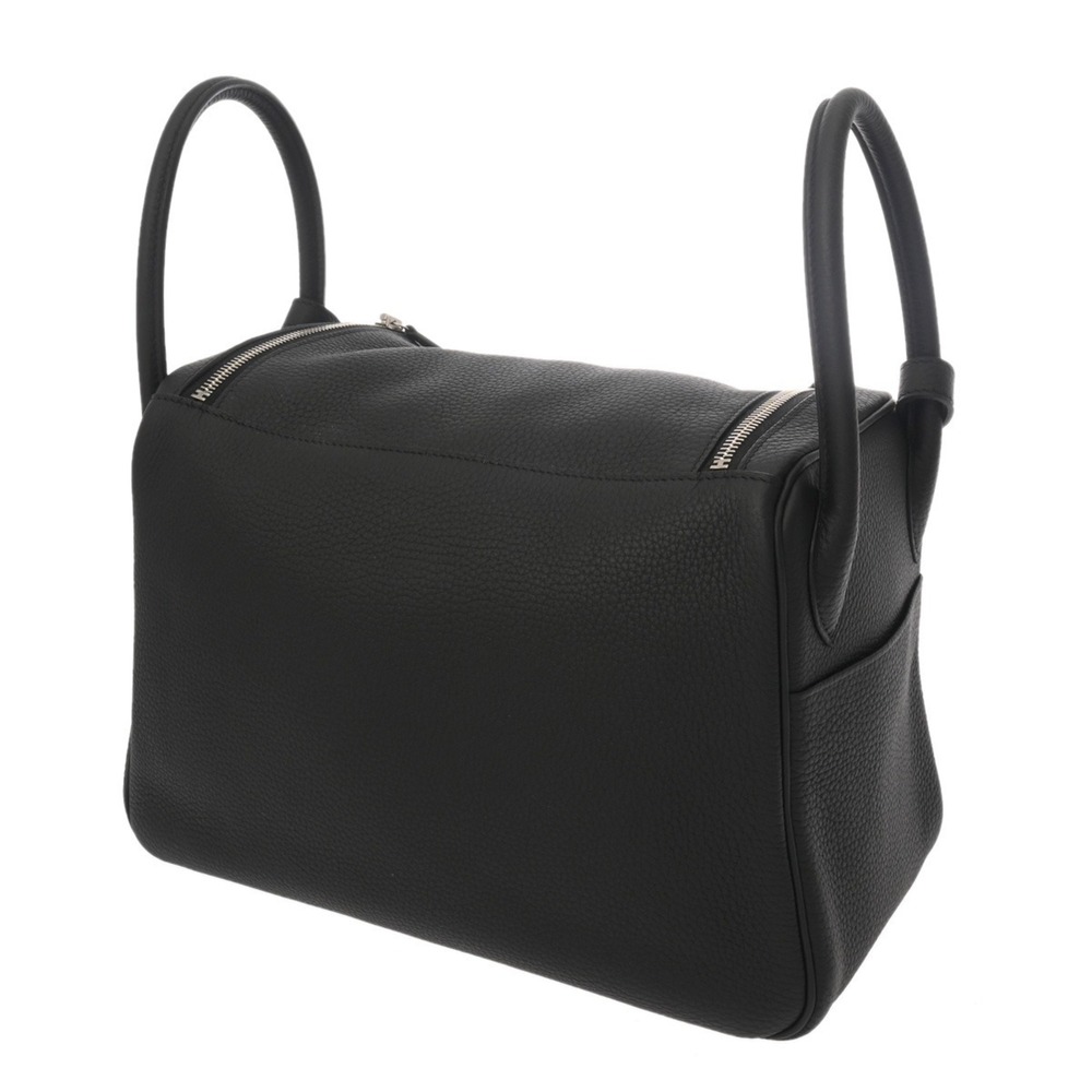 HERMES Lindy 30 Black U Stamp (circa 2022) Women's Taurillon Clemence Leather... - Picture 3 of 11